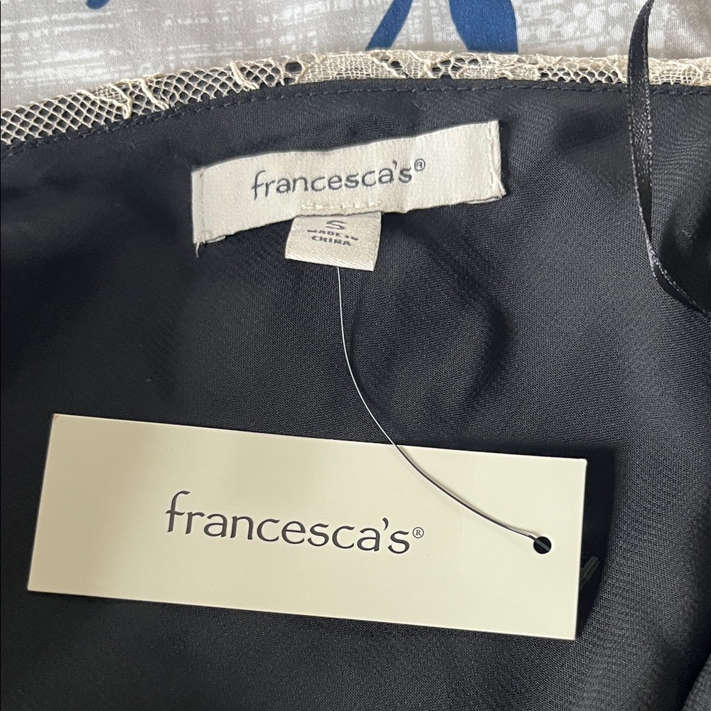 Francesca's Black & Ivory Lace Satin Camisole - Picture 8 of 8